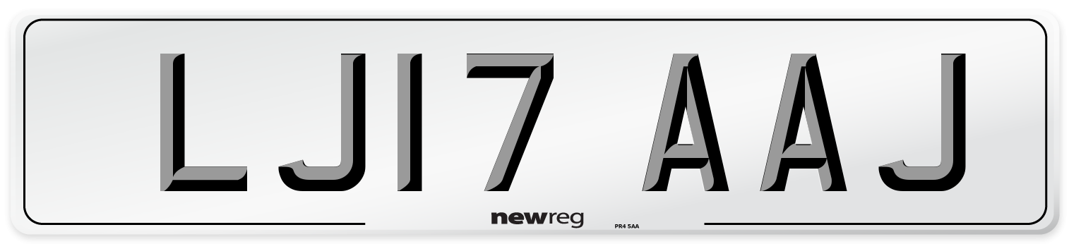 LJ17 AAJ Number Plate from New Reg